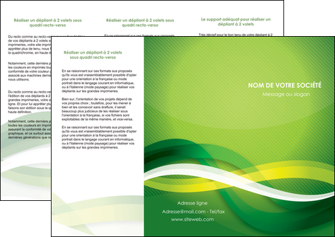 faire depliant 3 volets  6 pages  vert verte fond vert MLGI64758