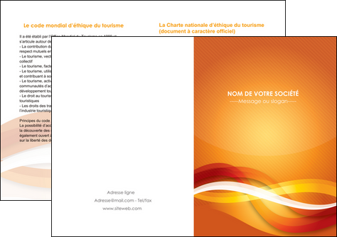 personnaliser modele de depliant 2 volets  4 pages  orange colore couleur MLIP64842