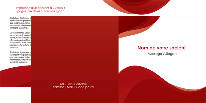 creation graphique en ligne depliant 2 volets  4 pages  fond rouge couleur colore MLGI64998