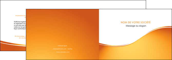 faire modele a imprimer depliant 2 volets  4 pages  orange fond orange fluide MIF65444