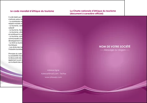 imprimer depliant 2 volets  4 pages  violet violette abstrait MLIGLU66978