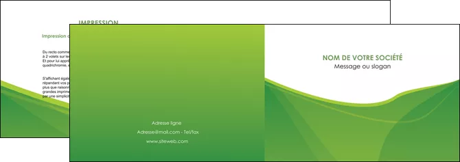 realiser depliant 2 volets  4 pages  espaces verts vert fond vert couleur MLGI67172