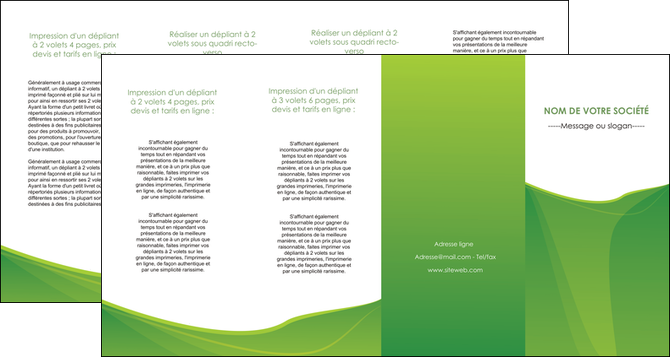 modele depliant 4 volets  8 pages  espaces verts vert fond vert couleur MLIP67202