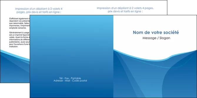 realiser depliant 2 volets  4 pages  bleu bleu pastel couleur froide MIFBE67296