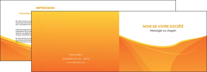 modele depliant 2 volets  4 pages  orange fond orange jaune MLGI67390