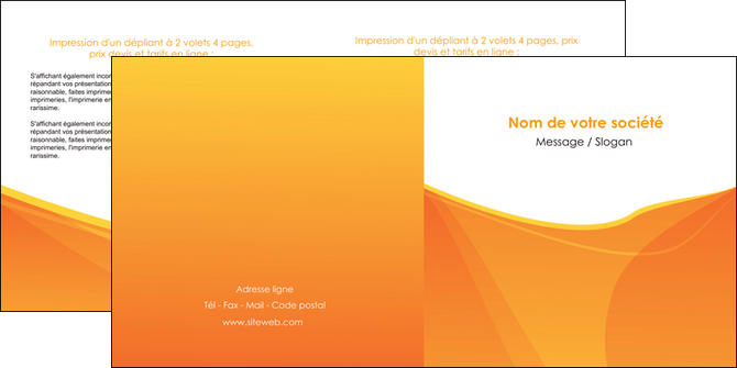 imprimer depliant 2 volets  4 pages  orange fond orange jaune MIS67402