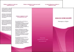 modele depliant 3 volets  6 pages  rose fushia fonce couleur MLGI67658