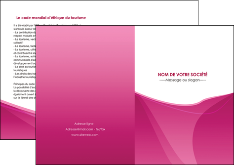 modele en ligne depliant 2 volets  4 pages  rose fushia fonce couleur MLGI67672