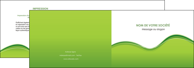 faire depliant 2 volets  4 pages  espaces verts vert vert pastel couleur pastel MLIP68030
