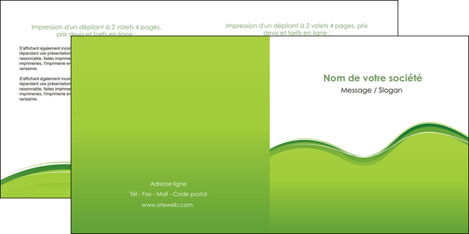 maquette en ligne a personnaliser depliant 2 volets  4 pages  espaces verts vert vert pastel couleur pastel MIFLU68044