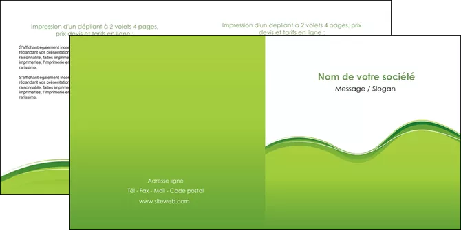maquette en ligne a personnaliser depliant 2 volets  4 pages  espaces verts vert vert pastel couleur pastel MIFLU68044