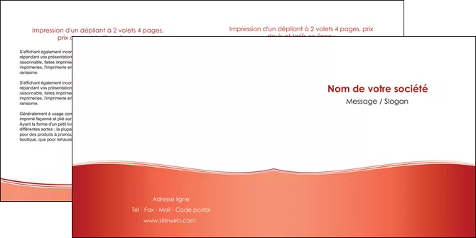 imprimerie depliant 2 volets  4 pages  rouge couleurs chaudes fond  colore MIFCH68366