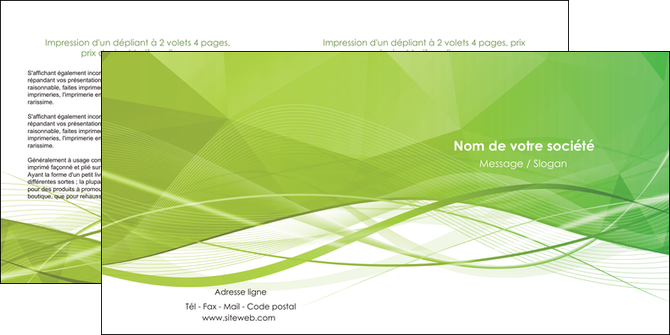 creer modele en ligne depliant 2 volets  4 pages  espaces verts vert vert pastel couleur pastel MIF68582