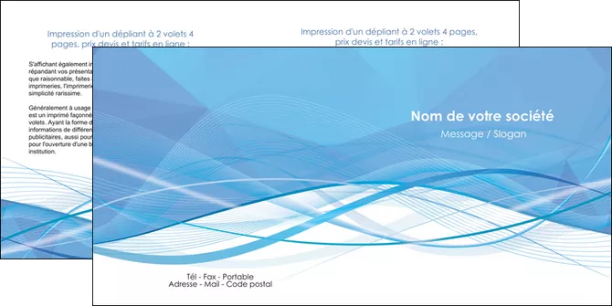 maquette en ligne a personnaliser depliant 2 volets  4 pages  bleu bleu pastel fond bleu pastel MLIGLU68956