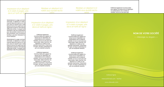 faire modele a imprimer depliant 4 volets  8 pages  espaces verts vert vert pastel fond vert pastel MLGI69982