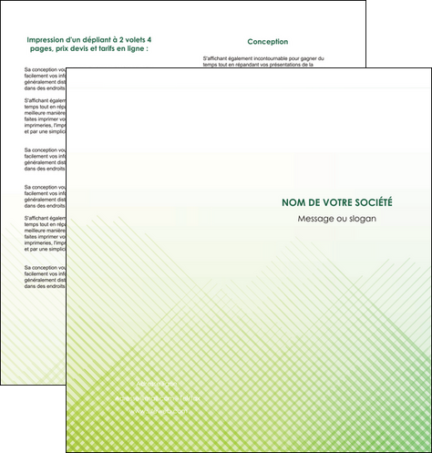 maquette en ligne a personnaliser depliant 2 volets  4 pages  vert vert pastel carre MFLUOO70022