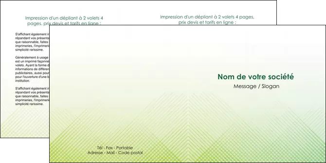 imprimerie depliant 2 volets  4 pages  vert vert pastel carre MIFBE70024