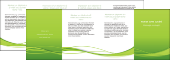 faire modele a imprimer depliant 4 volets  8 pages  espaces verts vert vert pastel naturel MIFCH70480