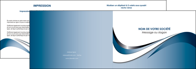 realiser depliant 2 volets  4 pages  web design bleu fond bleu couleurs pastels MLIP70830