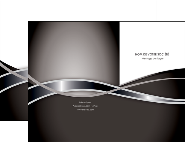 personnaliser maquette pochette a rabat web design noir fond gris simple MID70980