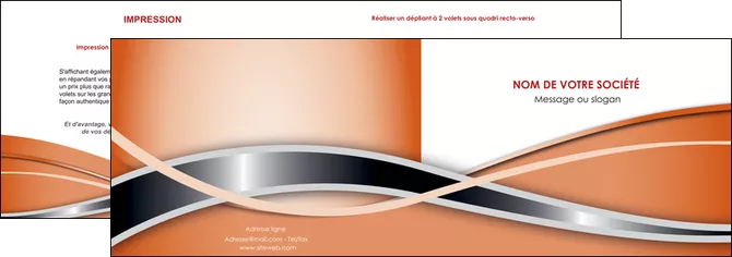 cree depliant 2 volets  4 pages  web design orange fond orange gris MIFBE71036