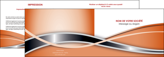 personnaliser modele de depliant 2 volets  4 pages  web design orange fond orange gris MIDCH71038