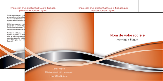 imprimer depliant 2 volets  4 pages  web design orange fond orange gris MID71050
