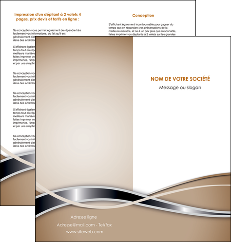 imprimer depliant 2 volets  4 pages  web design marron fond marron gris MLGI71162