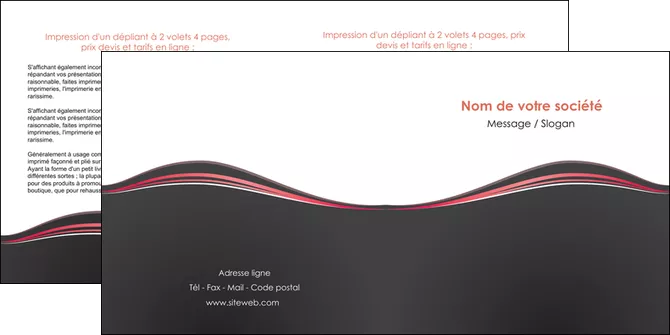 modele depliant 2 volets  4 pages  web design gris gris fonce mat MLIGLU71600