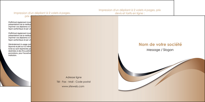 realiser depliant 2 volets  4 pages  web design marron fond marron noir MLGI72028