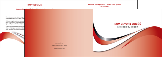 personnaliser modele de depliant 2 volets  4 pages  web design rouge fond rouge couleur chaude MIF72120
