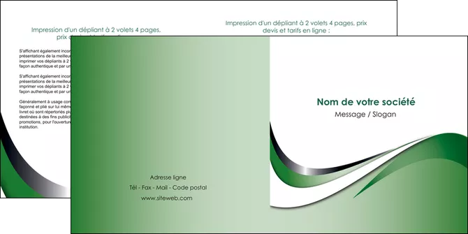 imprimer depliant 2 volets  4 pages  web design fond vert abstrait abstraction MLGI72184