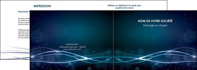 faire modele a imprimer depliant 2 volets  4 pages  fond  bleu couleurs froides structure en bleu MLGI72348