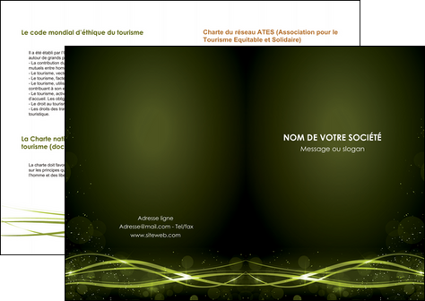 exemple depliant 2 volets  4 pages  fond vert structure en vert abstrait MLIP72390