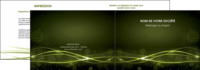 personnaliser modele de depliant 2 volets  4 pages  fond vert structure en vert abstrait MLGI72400