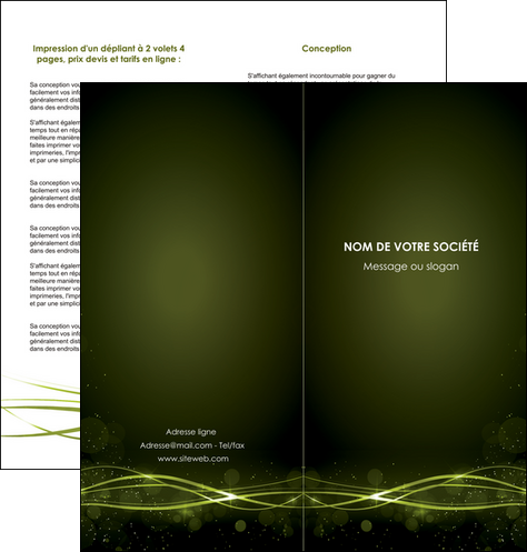 personnaliser modele de depliant 2 volets  4 pages  fond vert structure en vert abstrait MLGI72412