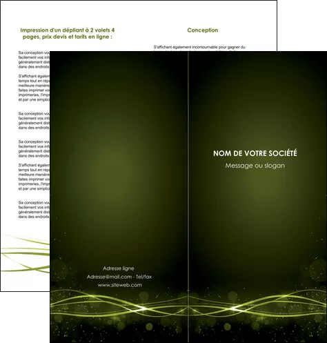 personnaliser modele de depliant 2 volets  4 pages  fond vert structure en vert abstrait MLGI72412