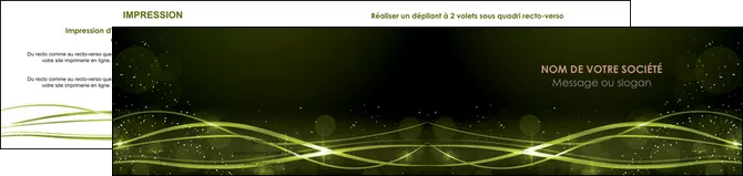 modele depliant 2 volets  4 pages  fond vert structure en vert abstrait MLGI72420