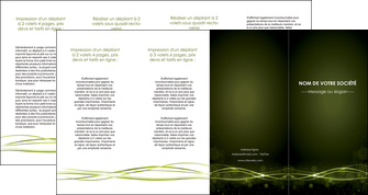 imprimer depliant 4 volets  8 pages  fond vert structure en vert abstrait MLIGBE72430