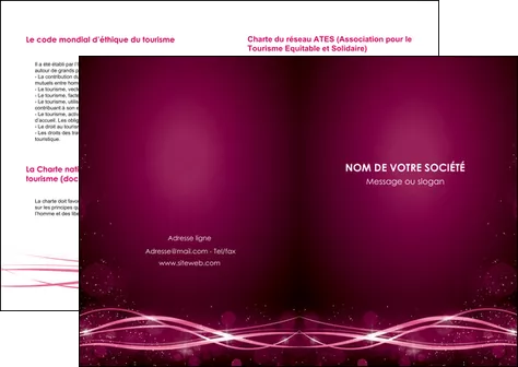 faire modele a imprimer depliant 2 volets  4 pages  rose rose fushia couleur MLIGLU72442