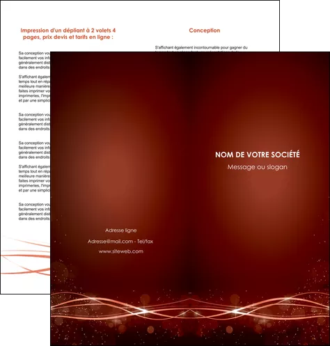 personnaliser modele de depliant 2 volets  4 pages  rouge couleur couleurs MLIGCH72754