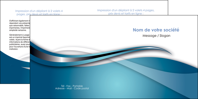 personnaliser modele de depliant 2 volets  4 pages  web design bleu fond bleu couleurs froides MLGI72808