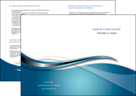 personnaliser modele de depliant 2 volets  4 pages  web design bleu fond bleu couleurs froides MLIP72818