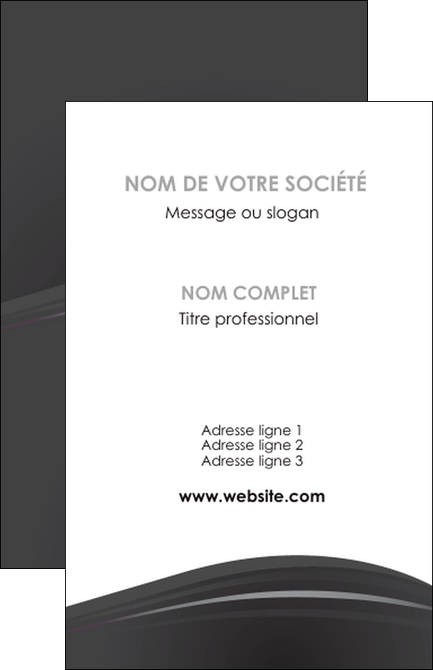 maquette en ligne a personnaliser carte de visite restaurant menu noir blanc MIFBE74010