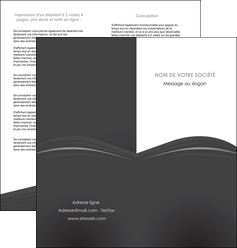 modele en ligne depliant 2 volets  4 pages  restaurant menu noir blanc MIFCH74028
