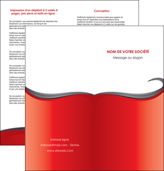personnaliser maquette depliant 2 volets  4 pages  web design rouge fond rouge bande MLIG74410