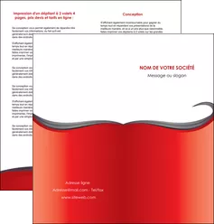 personnaliser maquette depliant 2 volets  4 pages  web design rouge fond rouge bande MIFBE74410