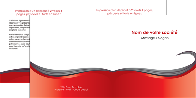 creer modele en ligne depliant 2 volets  4 pages  web design rouge fond rouge bande MLGI74412