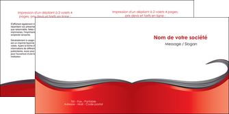 creer modele en ligne depliant 2 volets  4 pages  web design rouge fond rouge bande MLIG74412