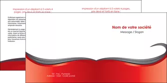 creer modele en ligne depliant 2 volets  4 pages  web design rouge fond rouge bande MIFBE74412